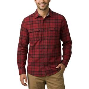 Alesbury Plaid Button Up Shirt Red Black Long Sleeve Cotton Men Medium NWT